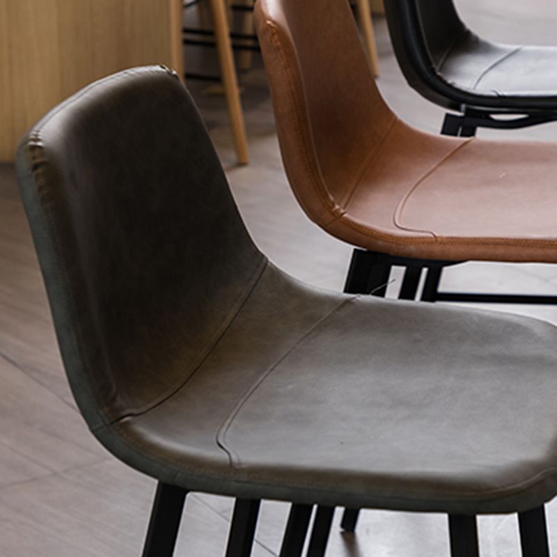 Industrial Leather Iron Counter Stools Low Back Bar Stools with Footrest Clearhalo 'Bar Furniture' 'Bar Stools' 'bar_stools' 'furn' 'furn_bar_stools' 'Furniture' 'furniture_bar_stools' 'Kitchen & Dining Furniture' 1200x1200_480d526e-bb4b-4014-9af0-2c2197ea31a8