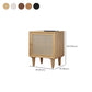 Contemporary Accent Table Nightstand Antique Finish Bed Nightstand with Doors