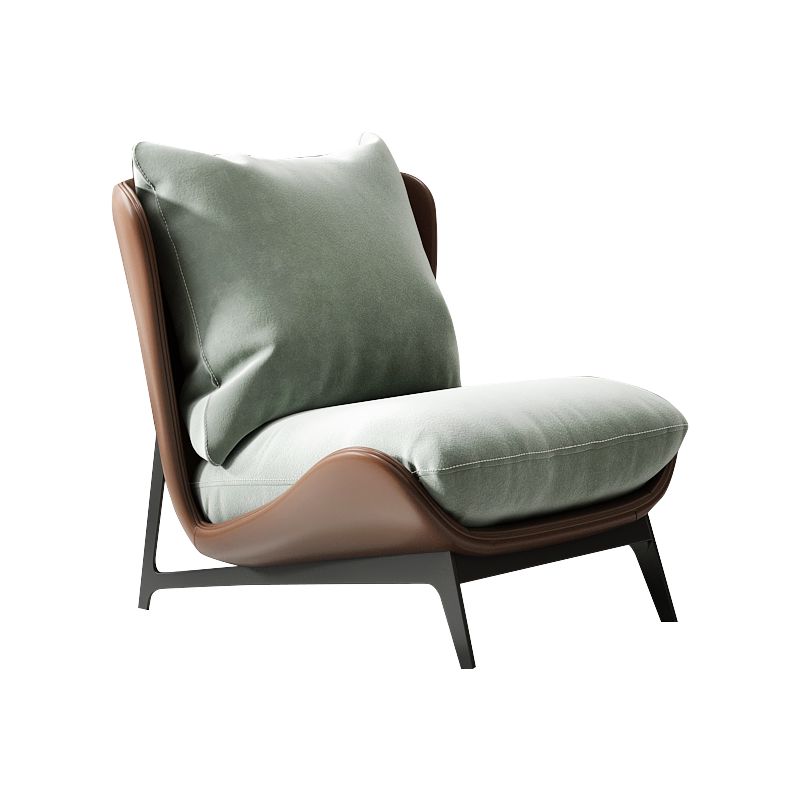 Chaise d'accent plipper contemporain, chaise d'accent en faux cuir avec coussins amovibles