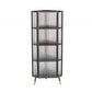 Modern Style Kitchen Server Glass Door Iron Frame Server for Living Room Clearhalo 'buffet_sideboard' 'Buffets & Sideboards' 'furn' 'furn_buffet_sideboard' 'Furniture' 'Kitchen & Dining Furniture' 1200x1200_480ec37d-6457-418f-9792-92dce47afadf