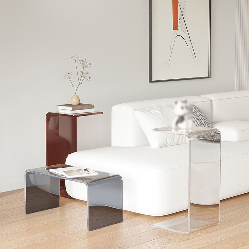 Tavolo da goccia laterale quadrata di plastica modernistica moderna tavola accento laterale di divano in slitta