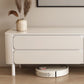 4 Legs White Slate Rectangular Cocktail Table with Storage Drawers