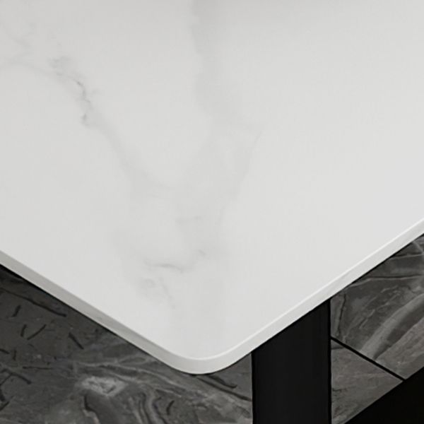 Industrial Dining Table White Sintered Stone Table with Black Metal Base for Dining Room Clearhalo ' dining_table' 'Dining Tables & Seating' 'Dining Tables' 'furn' 'furn_dining_table' 'Furniture' 'furniture_dining_table' 'Kitchen & Dining Furniture' 'kitchen&dining_furn' 'kitchen' 'kitchen_dining_table' 1200x1200_4812c2f3-4db2-4b72-9450-705d07f65d14