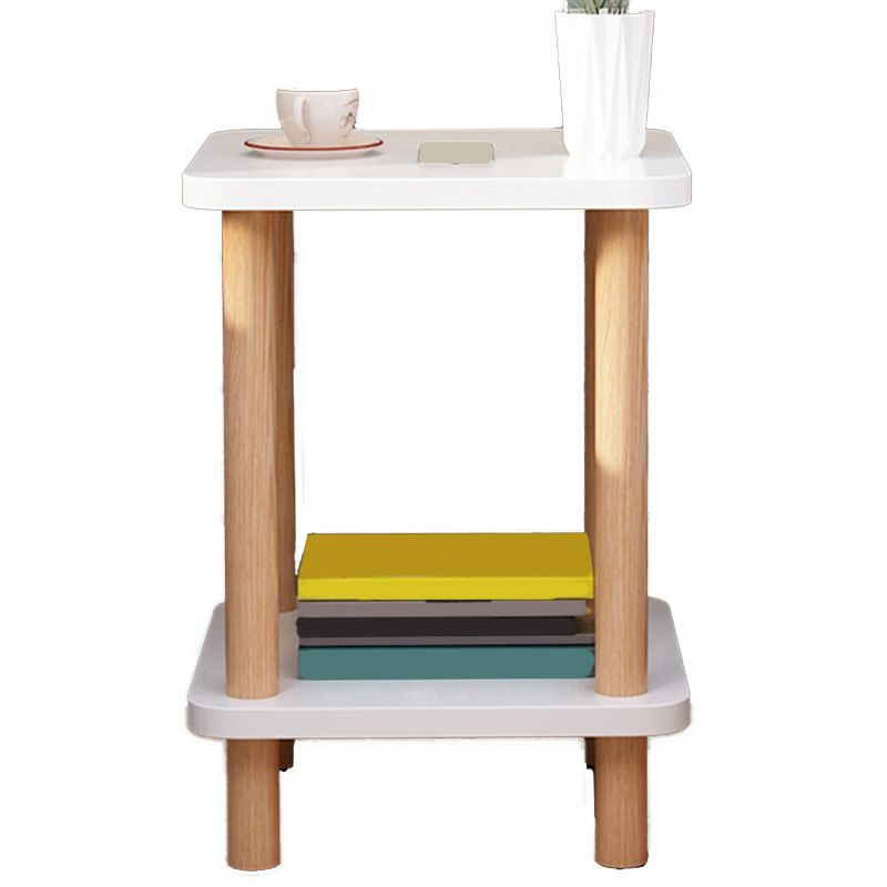 Double Tier End Table with Shelf Modern Sofa Side Table for Living Room Clearhalo 'Coffee & Accent Tables' 'End & Side Tables' 'end_side_table' 'Furniture' 'furniture_end_side_table' 'Living Room Furniture' 1200x1200_4812dc95-72fa-4cc0-a7af-cdfb261b1425