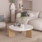 14-inch moderne salontafel met 3 poten, ronde witte koffiecocktailtafel