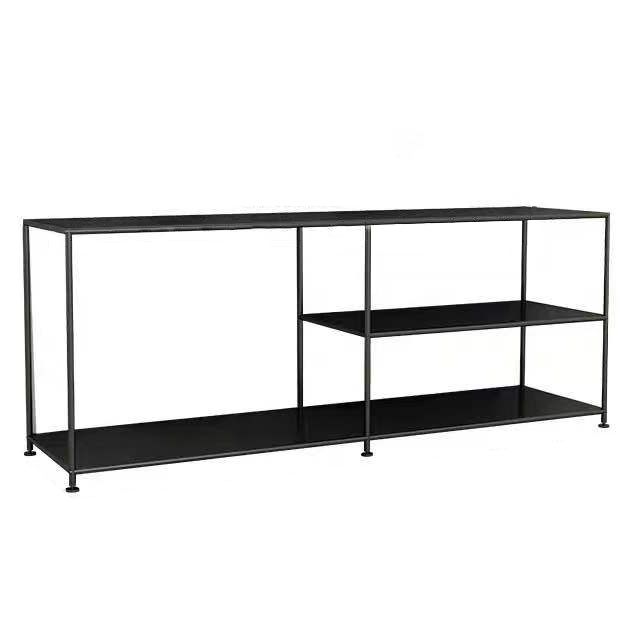 12.99"D TV Stand Industrial Style Open Storage TV Console with 3-shelf Clearhalo 'furn' 'furn_tv_stands_entertainment_centers' 'Furniture' 'Living Room Furniture' 'TV Stands & Entertainment Centers' 'TV Stands & Media Storage Furniture' 'tv_stands_entertainment_centers' 1200x1200_481600ef-1730-4e4b-8e9b-77967180bab5
