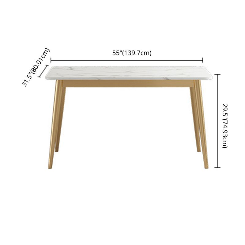 Modern Style Sintered Stone Dining Table with 4 Gold Legs Base for Home Use Clearhalo 'Dining Room Sets' 'Dining Tables & Seating' 'dining_room_set' 'Furniture' 'furniture_dining_room_set' 'Kitchen & Dining Furniture' 'kitchen&dining_furn' 'kitchen' 1200x1200_481648a9-7417-4da9-92bb-c4c5679ee9d2