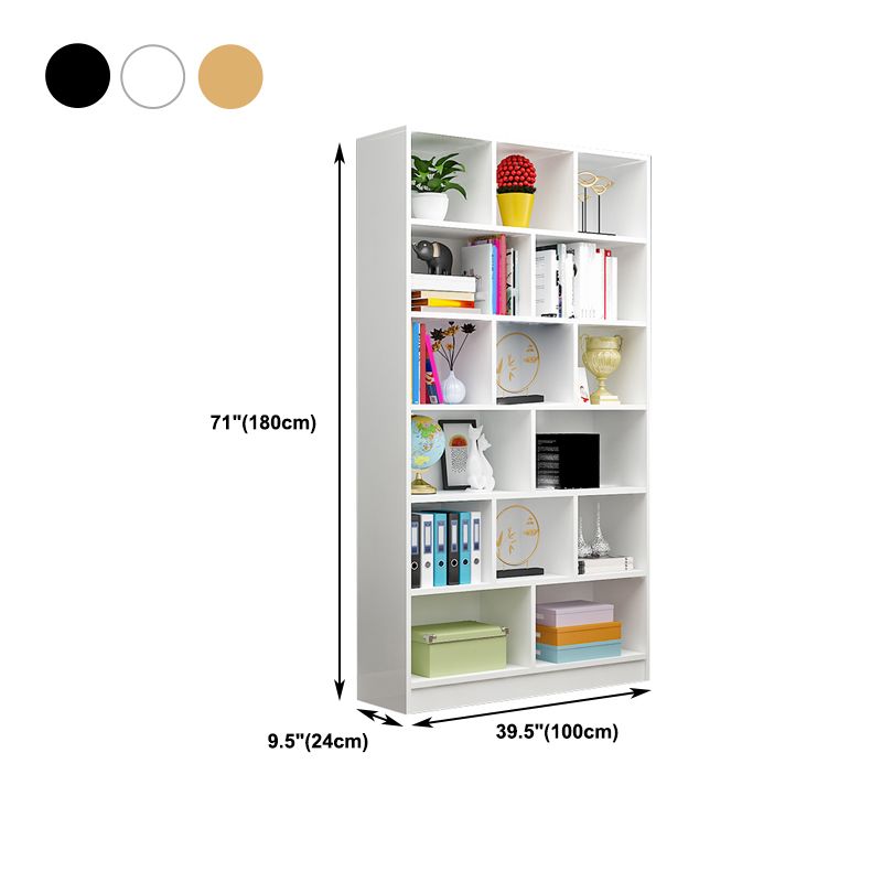 71 "H X 9.5" W MODERNE BOEKSPELS HOUTEN Gesloten Back -Coster met rechthoekige planken