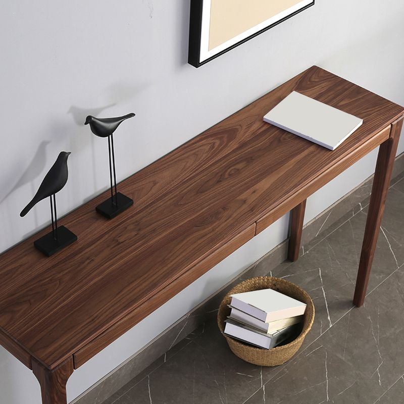 Mid-Century Modern Sofa Table 4 Legs Wood Rectangle Storage Walnut Console Table Clearhalo 'Console Tables' 'console_tables' 'Entry & Mudroom Furniture' 'furn' 'furn_console_tables' 'Furniture' 1200x1200_48185d65-1607-4df3-aeae-8a85fac4e015