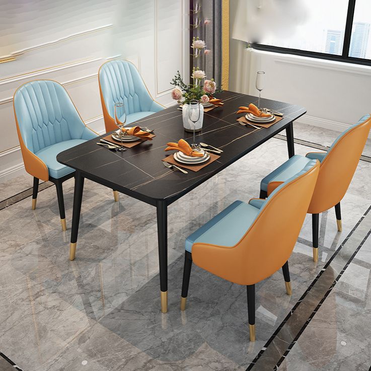 Rectangle 4 Legs Base Dining Table Modern Stone Table for Dining Room Clearhalo 'Dining Tables & Seating' 'Dining Tables' 'dining_table' 'furn' 'furn_dining_table' 'Furniture' 'Kitchen & Dining Furniture' 1200x1200_4818a071-ab17-4889-bcd2-349b1a3a13d1