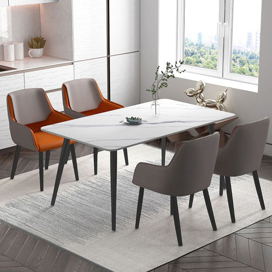 Leather Dining Armchairs Upholstered Solid Back Arm Chairs with Black Legs Clearhalo ' kitchen&dining_furn' 'Dining Chairs' 'Dining Tables & Seating' 'dining_chair' 'furn' 'furn_dining_chair' 'Furniture' 'furniture_dining_chair' 'Kitchen & Dining Furniture' 'kitchen' 1200x1200_48193a26-8f47-4dc7-aa8c-f48c2ad0b0df