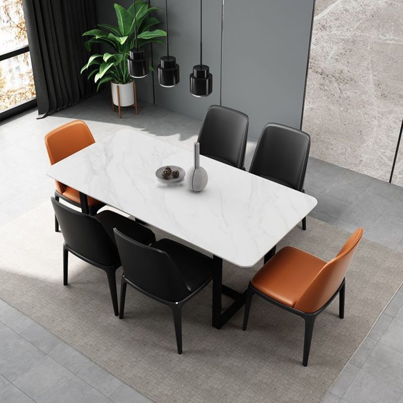 Industrial Kitchen Dining Table Sintered Stone Rectangle Dining Table with Double Pedestal Bases Clearhalo ' dining_table' 'Dining Tables & Seating' 'Dining Tables' 'furn' 'furn_dining_table' 'Furniture' 'furniture_dining_table' 'Kitchen & Dining Furniture' 'kitchen&dining_furn' 'kitchen' 'kitchen_dining_table' 1200x1200_48196e3e-eadc-4240-8734-2c594ed474a1