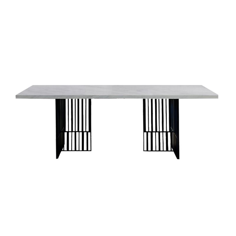 Rechthoekige eettafel Witte en zwarte eetkamer keukentafel