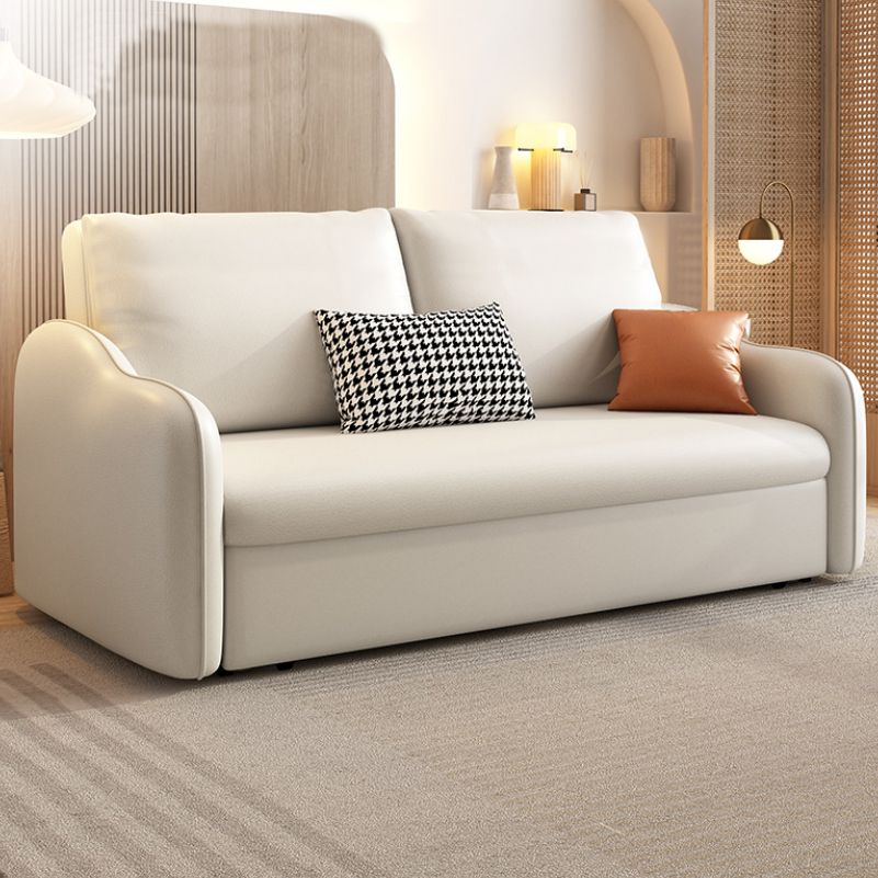 Contemporary Sleeper Sofa Stainless Steel Upholstered Pillow Back Futon Sofa Bed