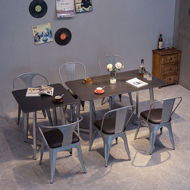 Industrial Dining Table Black Sintered Stone Dining Table with Double Pedestal Clearhalo ' dining_table' 'Dining Tables & Seating' 'Dining Tables' 'furn' 'furn_dining_table' 'Furniture' 'furniture_dining_table' 'Kitchen & Dining Furniture' 'kitchen&dining_furn' 'kitchen' 'kitchen_dining_table' 1200x1200_481b0af0-cb04-4454-948c-9dc3b3db1b34