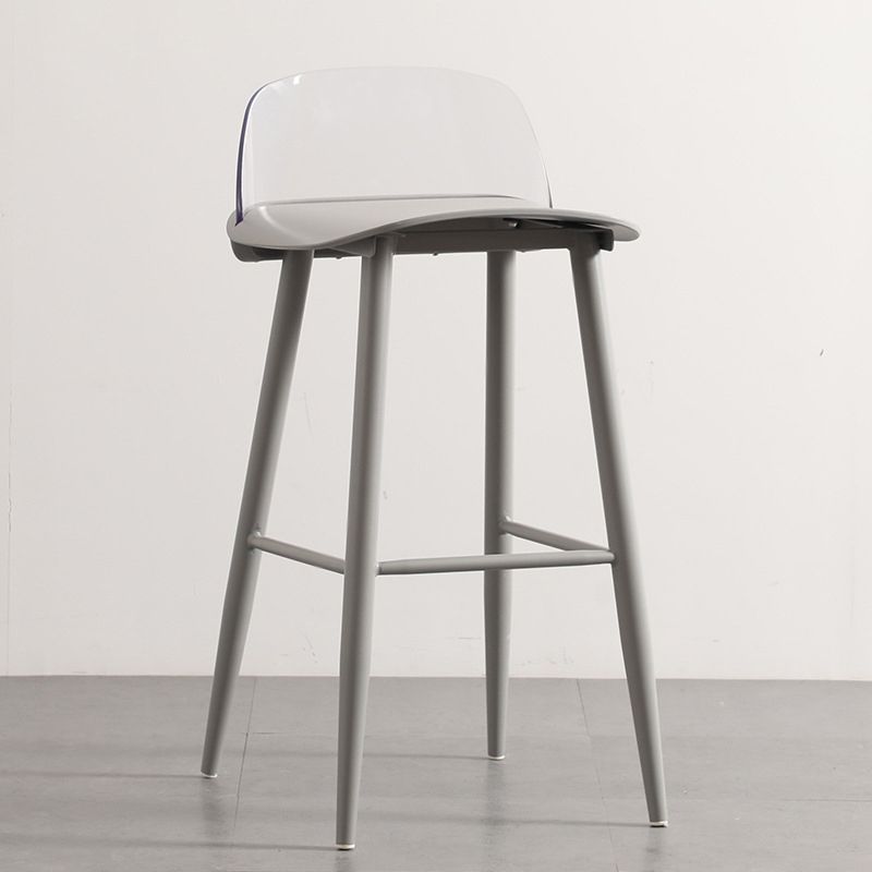 Modern Backrest Armless Counter Stool Iron Cafe Bar Stool with Acrylic Seat and Pedal Clearhalo 'Bar Furniture' 'Bar Stools' 'bar_stools' 'furn' 'furn_bar_stools' 'Furniture' 'Kitchen & Dining Furniture' 1200x1200_481b78e6-119f-4dea-9427-13987b49576e