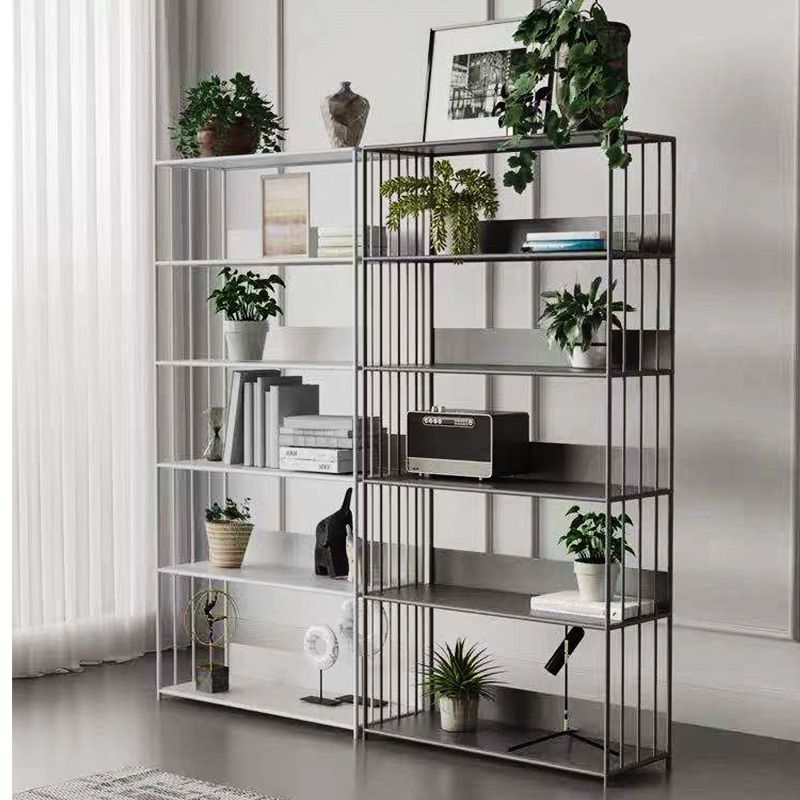 Modern Open Storage Bookcase 12" W Iron Frame Bookshelf with Shelves Clearhalo 'Bookcases' 'furn' 'furn_bookcases' 'Furniture' 'Office Furniture' 1200x1200_481be541-4e49-417e-8c6b-a91f15d70abe