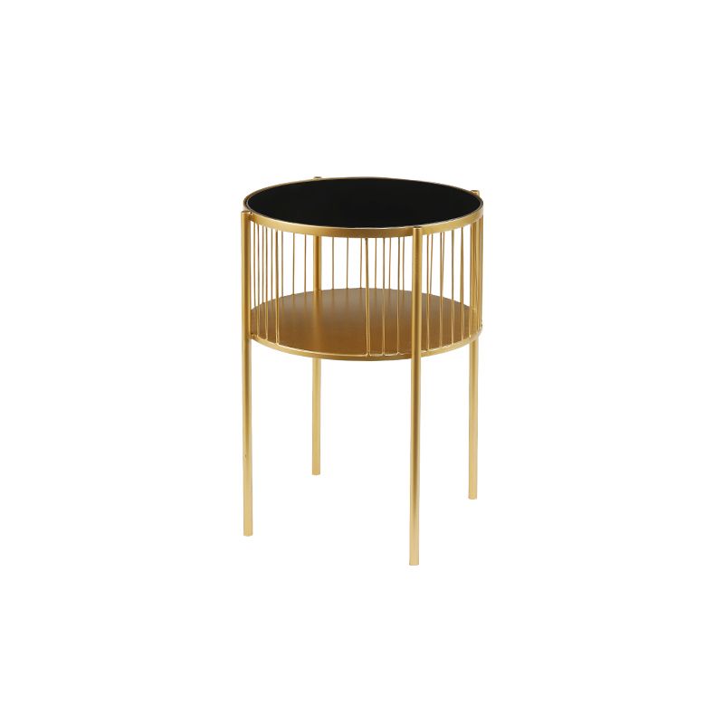 Metal Round Night Table Modern Non-Storage Legs Included Nightstand in Black/Gold Clearhalo 'Bedroom Furniture' 'furn' 'furn_night_stand' 'Furniture' 'night_stand' 'Nightstands' 1200x1200_481be5fa-2b81-41f9-85a7-cbc65024457d