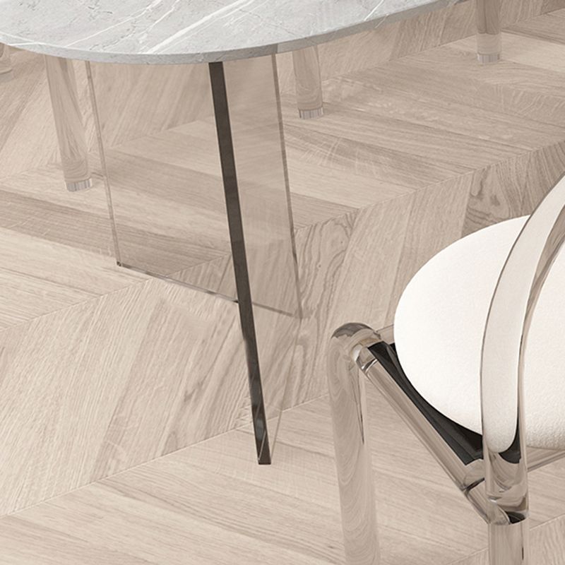 Mesa moderna de forma irregular, mesa de piedra sinterizada con pedestal doble
