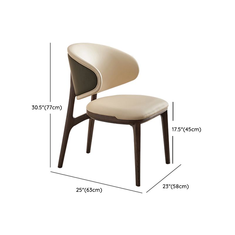 Open Back Solid Wood and Upholstered Contemporary Dining Chairs Clearhalo 'Dining Chairs' 'Dining Tables & Seating' 'dining_chair' 'furn' 'furn_dining_chair' 'Furniture' 'Kitchen & Dining Furniture' 1200x1200_4820165a-6276-46ef-aa17-2180fadb1628