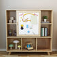 Modern Bookcase Wooden Close Back Bookshelf with Sliding Door