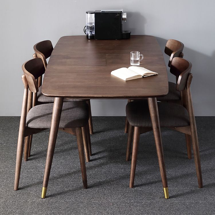 Extendable Rectangle Dining Table Modern Adjustable Oak Wood Table with 4 Legs Clearhalo ' dining_table' 'Dining Tables & Seating' 'Dining Tables' 'furn' 'furn_dining_table' 'Furniture' 'furniture_dining_table' 'Kitchen & Dining Furniture' 'kitchen&dining_furn' 'kitchen' 'kitchen_dining_table' 1200x1200_48221ba9-d66c-4e4e-bc0f-f2ee44bf9358