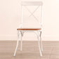 Industrial Cross Back Side Chair Metal Dining Armless Indoor Chair