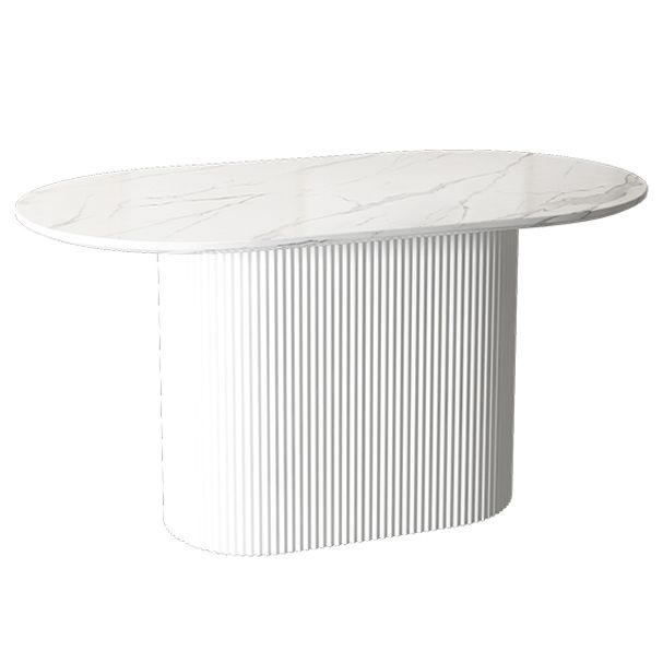 Solid Wood Base Contemporary Oval Dining Table White Top Table with Pedestal Base Clearhalo ' dining_table' 'Dining Tables & Seating' 'Dining Tables' 'furn' 'furn_dining_table' 'Furniture' 'furniture_dining_table' 'Kitchen & Dining Furniture' 'kitchen&dining_furn' 'kitchen' 'kitchen_dining_table' 1200x1200_482325d8-e91c-4ae2-b1d2-f135efba0613