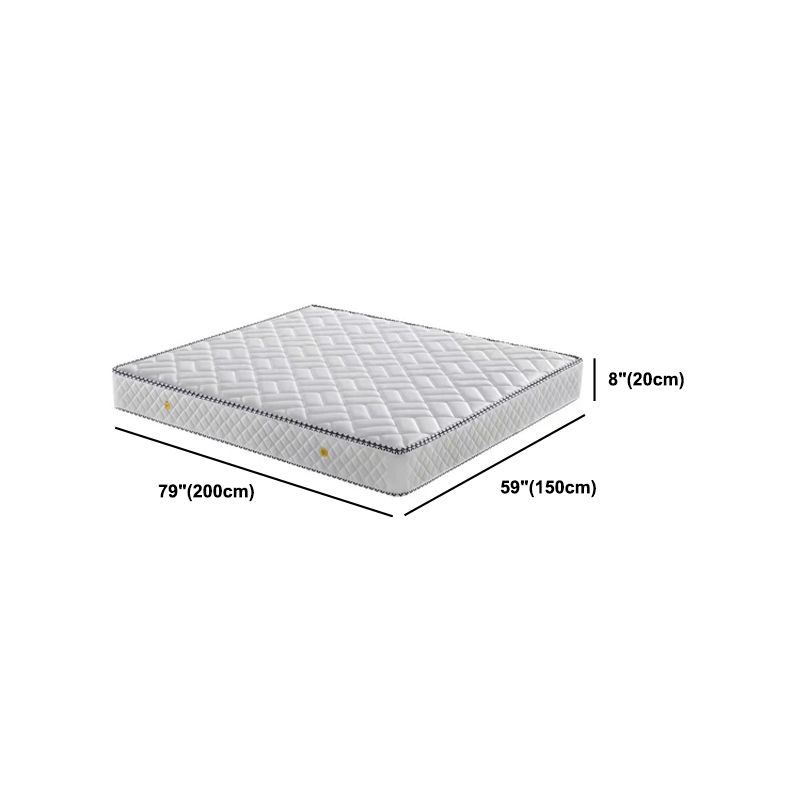 Lit blanc contemporain avec une tête de lit en faux cuir rectangle