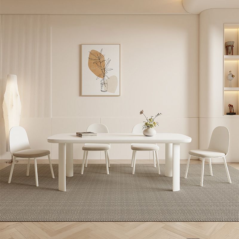 モダンなダイニングセット1/3/5 PCS布張りの椅子付きの焼結石ダイニングテーブル