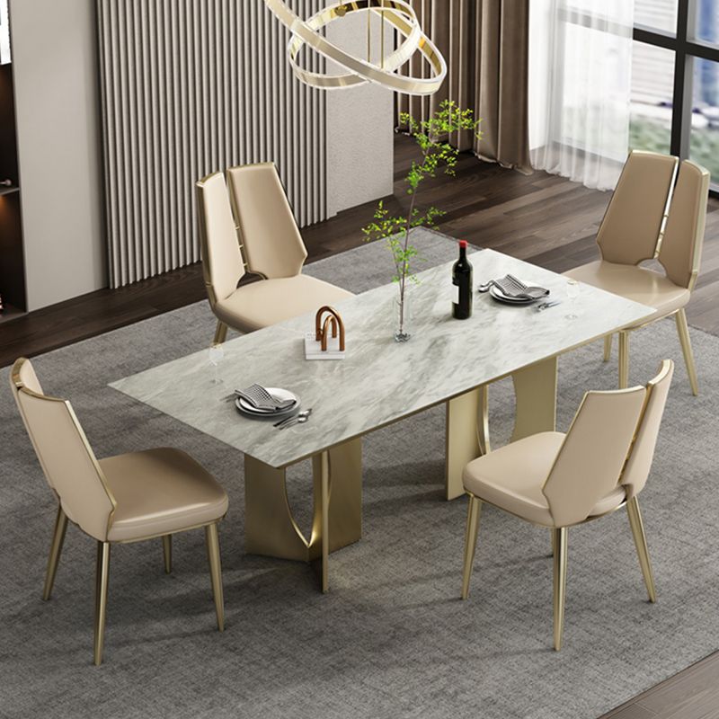 Gestoffeerde en metalen eigentijdse armloze dineren en accentstoelen