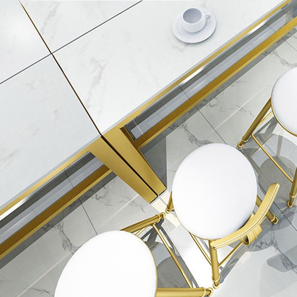 Glam Pub Table Set 1/2/4 Pieces Faux Marble Bar table with Backless Stools Clearhalo 'Bar Furniture' 'furn' 'furn_home_bar_bar_sets' 'Furniture' 'Home Bars & Bar Sets' 'home_bar_bar_sets' 'Kitchen & Dining Furniture' 1200x1200_4826628f-597d-4a28-8ba4-315416ca504c