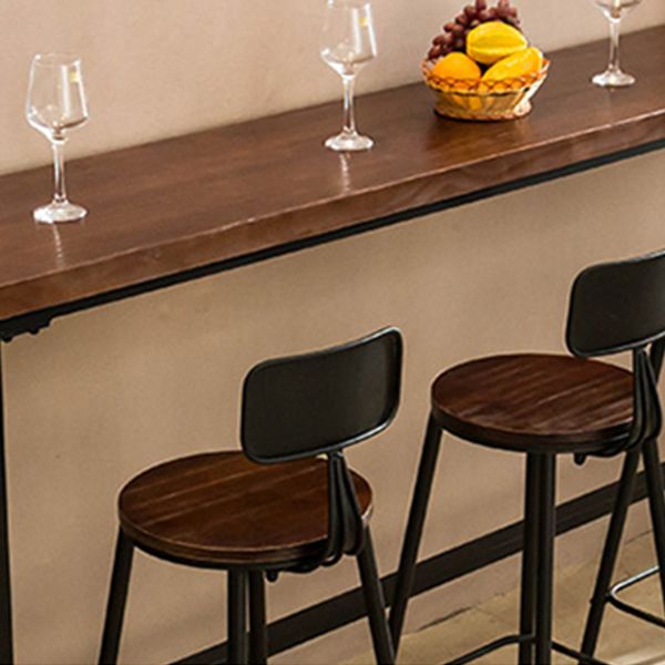 Dark Brown Bar Set with Pine Wood Top 1/2/5/9 Pieces Industrial Rectangle Pub Table Set Clearhalo 'Bar Furniture' 'furn' 'furn_home_bar_bar_sets' 'Furniture' 'Home Bars & Bar Sets' 'home_bar_bar_sets' 'Kitchen & Dining Furniture' 1200x1200_482869b6-1bcd-41fd-b9f8-9f60d1a238f1