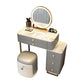 Stone Top Vanity with Storage Drawers Makeup Vanity Desk with Stool and Mirror