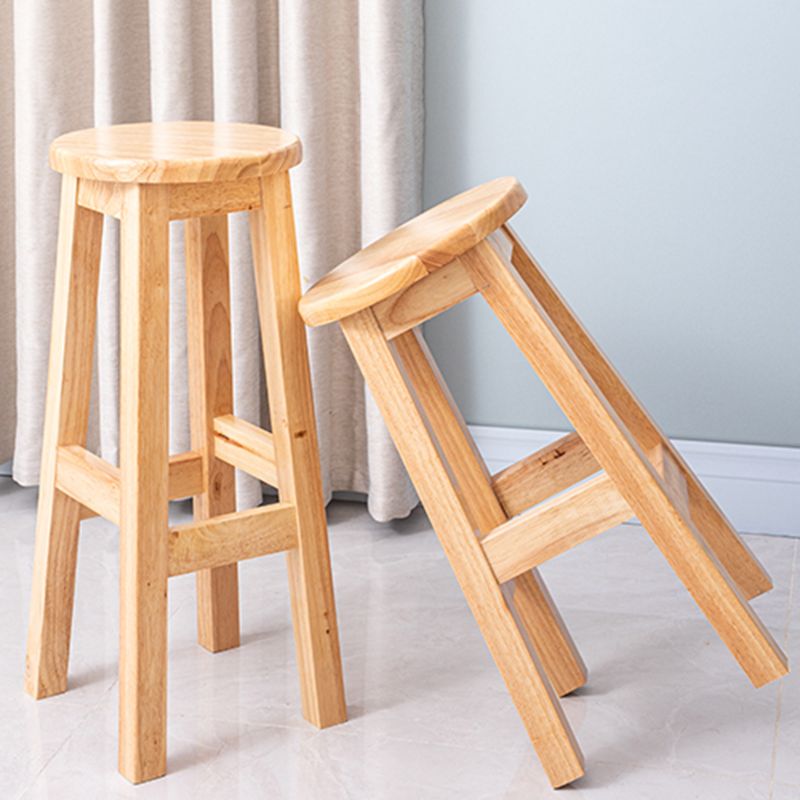 Contemporary Rubberwood Bar Stool Indoor Bar Stool with Wood Seat and Footrest Clearhalo 'Bar Furniture' 'Bar Stools' 'bar_stools' 'furn' 'furn_bar_stools' 'furniture_bar_stools' 'Kitchen & Dining Furniture' 'kitchen&dining_furn' 'kitchen' 'kitchen_furn' Furniture' 1200x1200_4828b1d9-d8e2-4237-88f6-72d2e6774ef9