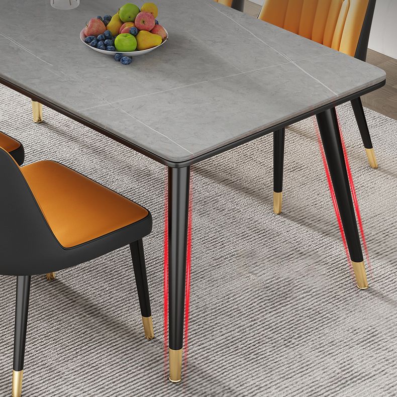 Sintered Stone Dining Table Luxury Style 4 Legs Base Rectangle Table for Home Clearhalo ' dining_table' 'Dining Tables & Seating' 'Dining Tables' 'furn' 'furn_dining_table' 'Furniture' 'furniture_dining_table' 'Kitchen & Dining Furniture' 'kitchen&dining_furn' 'kitchen' 'kitchen_dining_table' 1200x1200_48293618-560e-47c0-a3b5-890b7c38fdc5