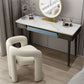 White/Black Modern Vanity Engineered Wood Makeup Dressing Table Stool Set