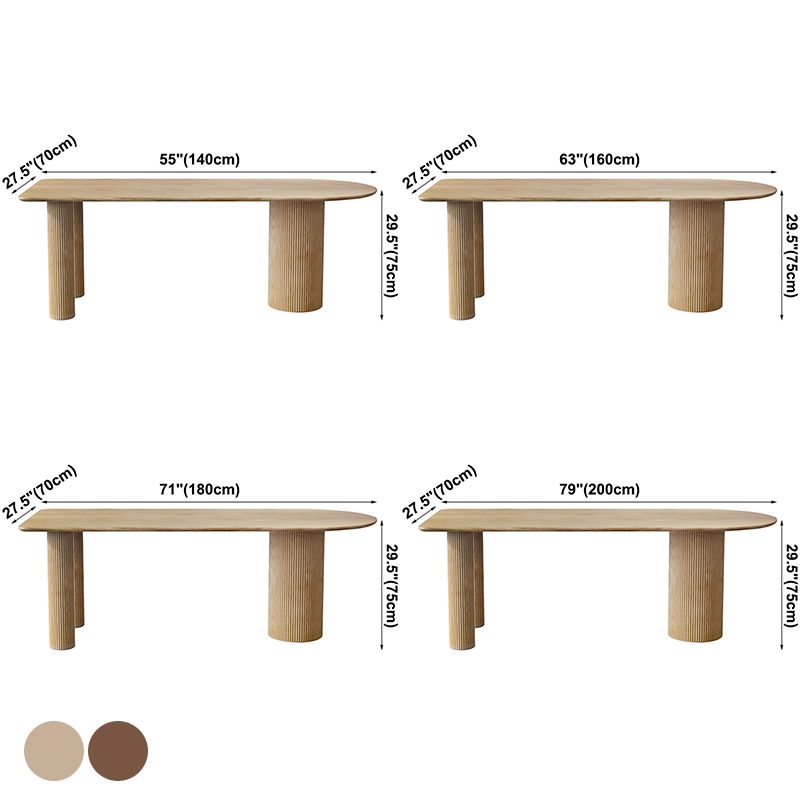 Solid Wood Contemporary Free Form Dining Table Wood Top Table for Home