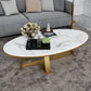Luxurious Coffee Table Metal Cross Legs Cocktail Table in Gold