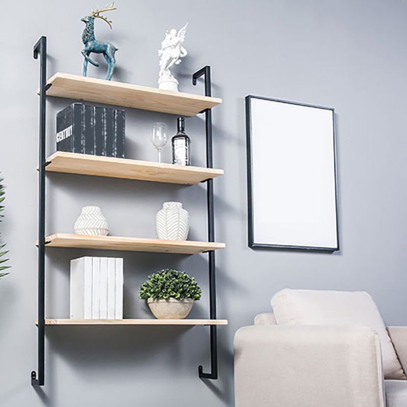 Contemporary Wall Unit Bookcase Metal Frame Pine Wood Shelf Bookshelf Clearhalo 'Bookcases' 'furn' 'furn_bookcases' 'Furniture' 'furniture_bookcases' 'Office Furniture' 1200x1200_482dc053-0fbe-40e6-90b0-018f4b1524ac