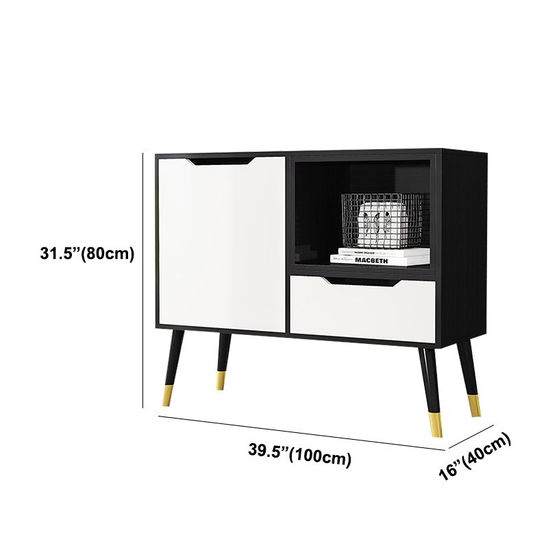 Aparador en blanco y negro apare de madera de ingeniería contemporánea para comedor