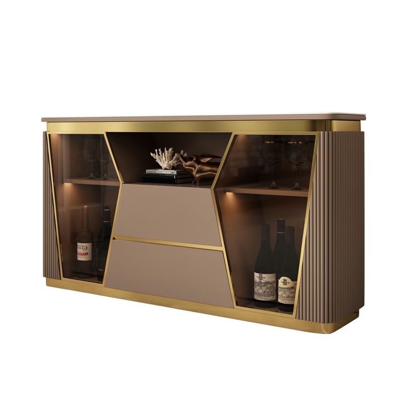 2-Door Dining Buffet Glam Buffet Sideboard with Drawers for Kitchen Clearhalo 'buffet_sideboard' 'Buffets & Sideboards' 'furn' 'furn_buffet_sideboard' 'Furniture' 'Kitchen & Dining Furniture' 1200x1200_4830c25c-ac3d-491d-9559-666f75e632a5