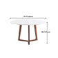 Solid Wood Sled Base Table Modern Round Dining Site Table with Stone Top