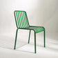 Dining Room Industrial Chair Metal Slat Back Dining Chair in Green