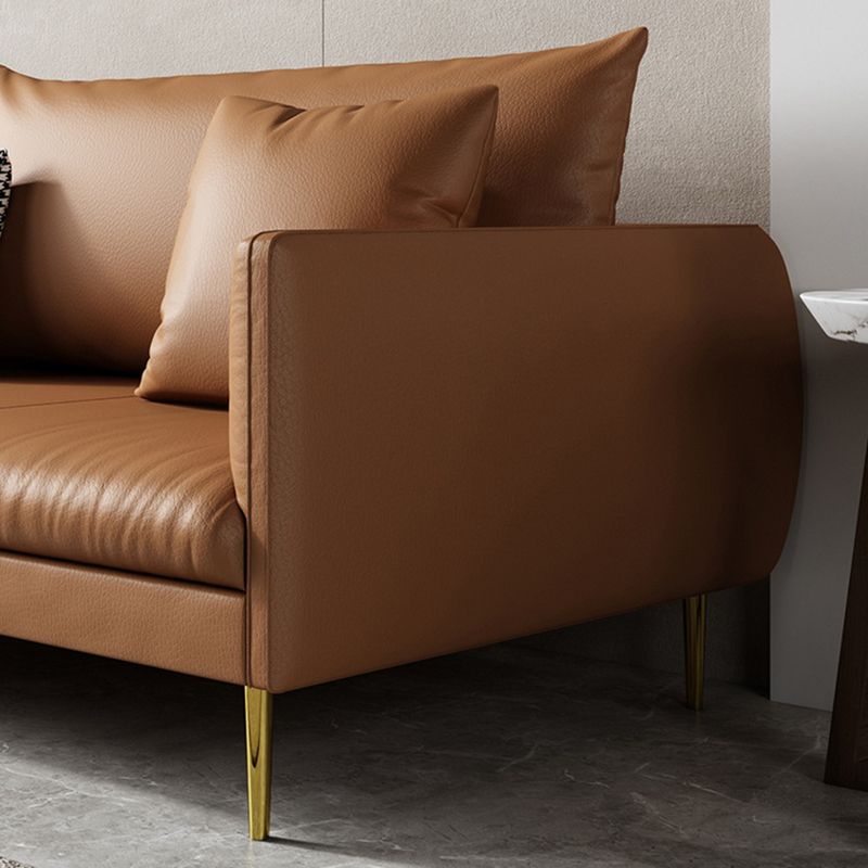 Divano a braccio quadrato di divano in pelle stazionaria Standard Glam divano per soggiorno