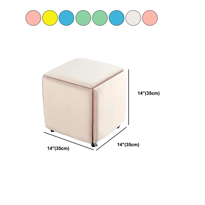 Modern Ottoman Velvet Upholstered Solid Color Square Ottoman with Bottom Rack Clearhalo 'furn' 'furn_ottomans_poufs' 'Furniture' 'Living Room Furniture' 'Ottomans & Poufs' 'ottomans_poufs' 1200x1200_48339aca-14fb-47bd-9b81-5d06547fae43