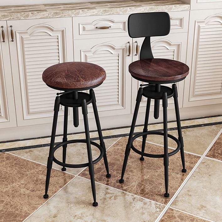 Industrial Armless Liftable Counter Stool Iron Restaurant Bar Stool with Pedal Clearhalo 'Bar Furniture' 'Bar Stools' 'bar_stools' 'furn' 'furn_bar_stools' 'furniture_bar_stools' 'Kitchen & Dining Furniture' 'kitchen&dining_furn' 'kitchen' 'kitchen_furn' Furniture' 1200x1200_48350248-b1cc-4c37-8f28-42f46668bc01