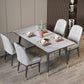 Minimalist Dining Table Rectangle Formal Dinette Set with Solid Wood Base Clearhalo 'Dining Room Sets' 'Dining Tables & Seating' 'dining_room_set' 'furn' 'furn_dining_room_set' 'Furniture' 'furniture_dining_room_set' 'Kitchen & Dining Furniture' 'kitchen&dining_furn' 'kitchen' 1200x1200_48364fd6-174f-4c7f-9151-5488d6631546