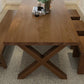 Mesa de comedor de madera de estilo industrial Mesa de comedor rectangular con patas de madera