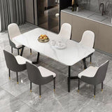 Modern 1/4/5/7 Pieces Dining Set Sintered Stone Dining Table with Leather Chairs Clearhalo 'Dining Room Sets' 'Dining Tables & Seating' 'dining_room_set' 'furn' 'furn_dining_room_set' 'Furniture' 'furniture_dining_room_set' 'Kitchen & Dining Furniture' 'kitchen&dining_furn' 'kitchen' 1200x1200_483831a1-35eb-489b-b9c3-cd9b5fd21579